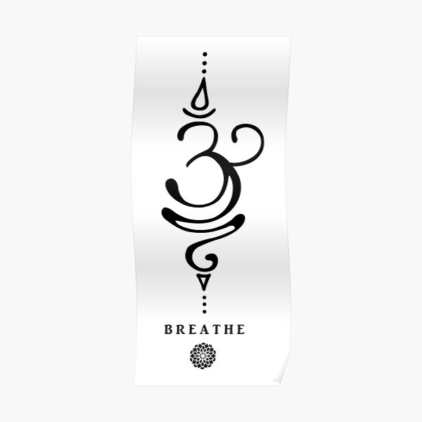Sanskrit Breathe Symbol Poster