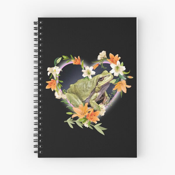 Item preview, Green Frog Inside A Orange Flower Heart Frame Design designed and sold by EarthArtDesigns.