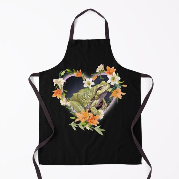 Item preview, Green Frog Inside A Orange Flower Heart Frame Design designed and sold by EarthArtDesigns.