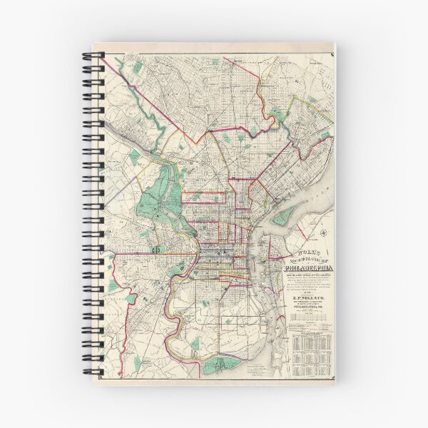 Item preview, Old Philadelphia PA Map (1890) Vintage City of Brotherly Love Pennsylvania Atlas designed and sold by BravuraMedia.