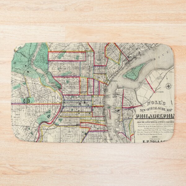 Item preview, Old Philadelphia PA Map (1890) Vintage City of Brotherly Love Pennsylvania Atlas designed and sold by BravuraMedia.