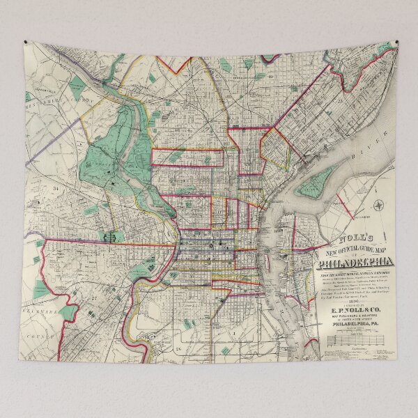 Item preview, Old Philadelphia PA Map (1890) Vintage City of Brotherly Love Pennsylvania Atlas designed and sold by BravuraMedia.
