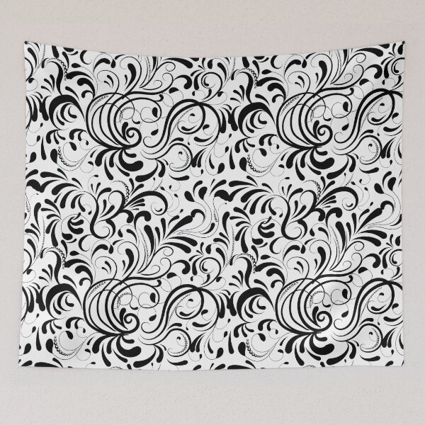 Item preview, Floral Black and White Paisley Pattern, Black and White designed and sold by graphic-genie.