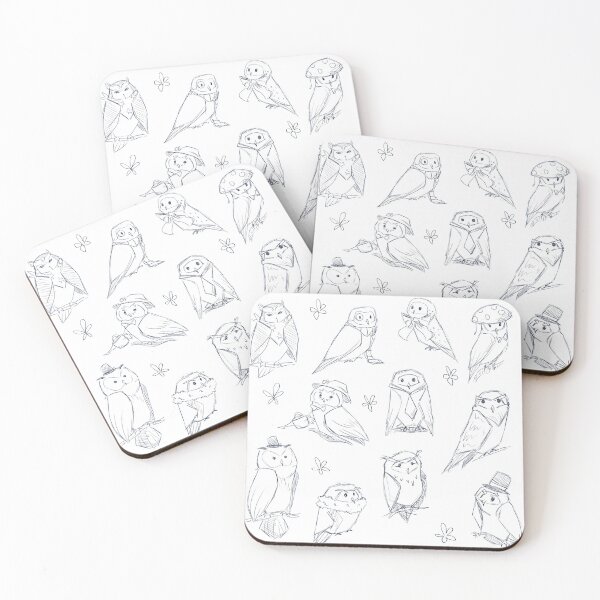 Item preview, Cute Owls wearing Hats Pattern designed and sold by Shymoon-Art.