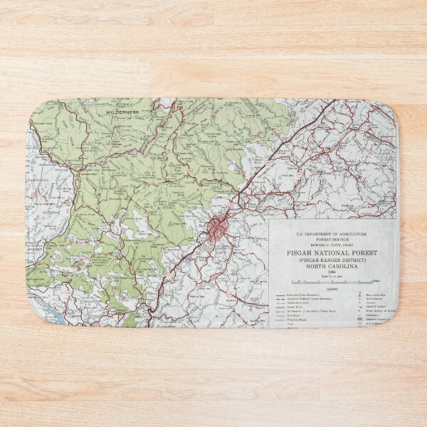 Item preview, Old Pisgah National Forest Map (1966) Vintage NC Appalachian Mountains Woodland Reserve Atlas designed and sold by BravuraMedia.