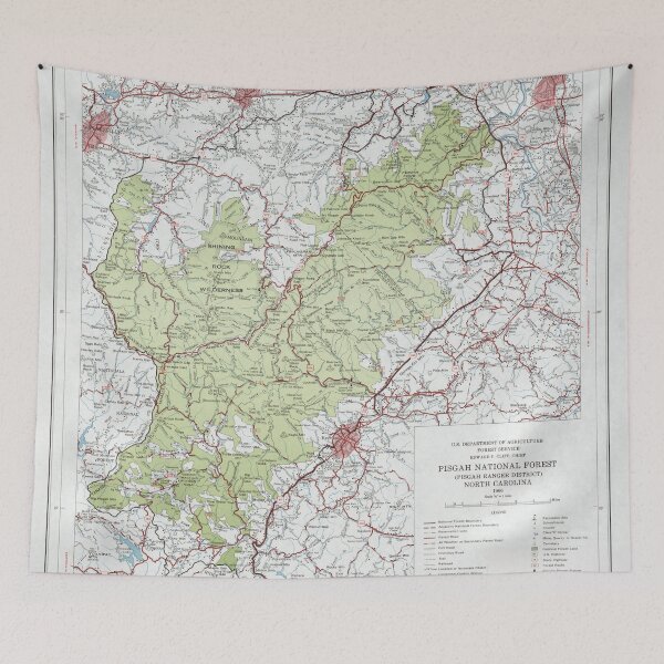 Item preview, Old Pisgah National Forest Map (1966) Vintage NC Appalachian Mountains Woodland Reserve Atlas designed and sold by BravuraMedia.