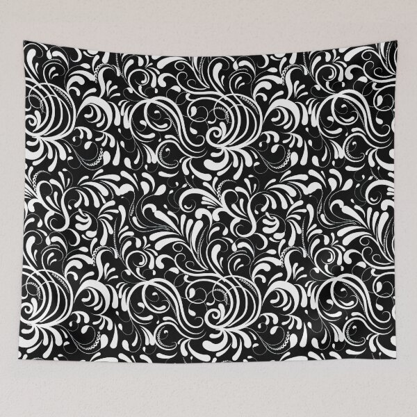 Item preview, Floral Black and White Paisley Pattern, Black and White designed and sold by graphic-genie.