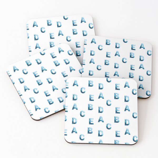 Item preview, Ocean Waves Alphabet Sticker Pack (A, B, C, D, E) designed and sold by LiveAndGlow.
