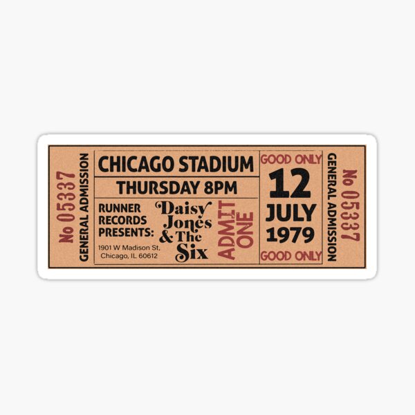 Daisy Jones and The Six Concert Ticket Sticker