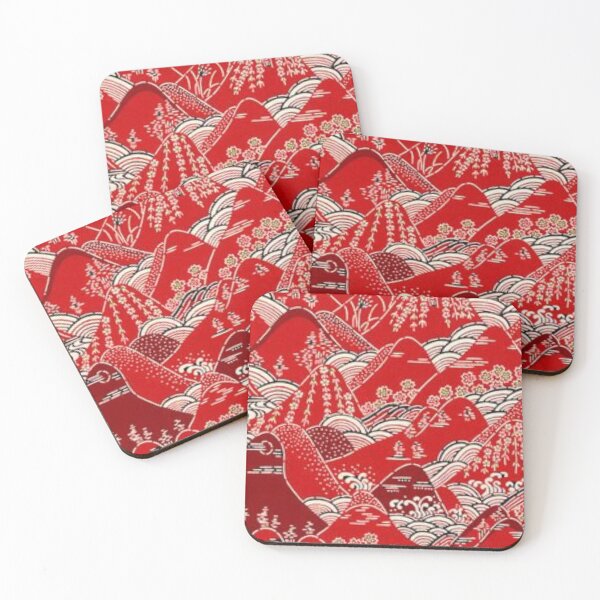 Item preview, Japanese Red Mountain Pattern designed and sold by PiouLifeStyleCo.