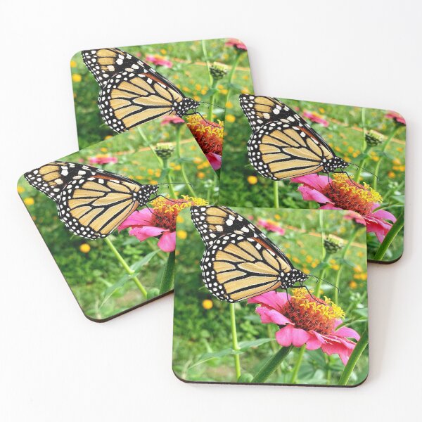 Item preview, Monarch butterfly on a pink zinnia designed and sold by LitaAn.