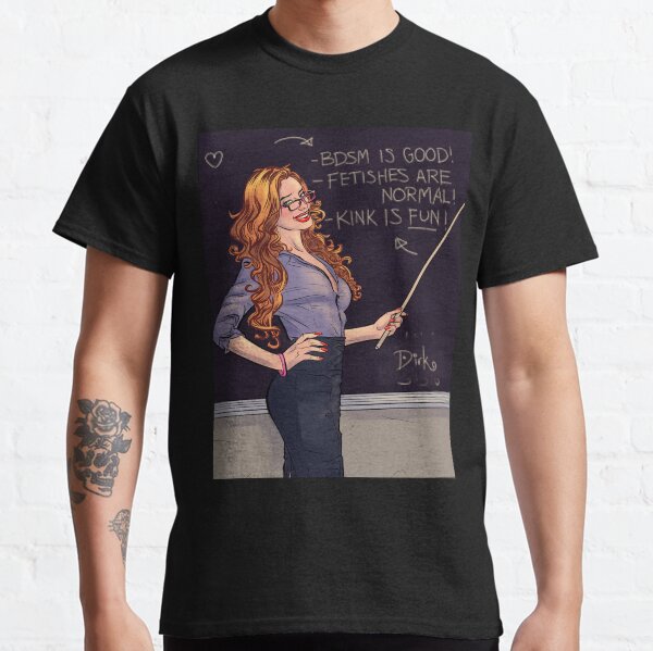 "Hot for Teacher" Original BDSM, Kink, and Fetish Positive Illustration by Dirk Hooper Classic T-Shirt