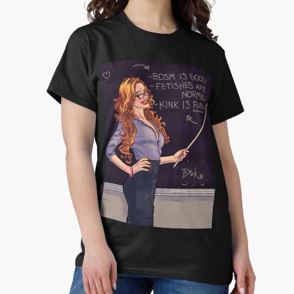 "Hot for Teacher" Original BDSM, Kink, and Fetish Positive Illustration by Dirk Hooper Classic T-Shirt