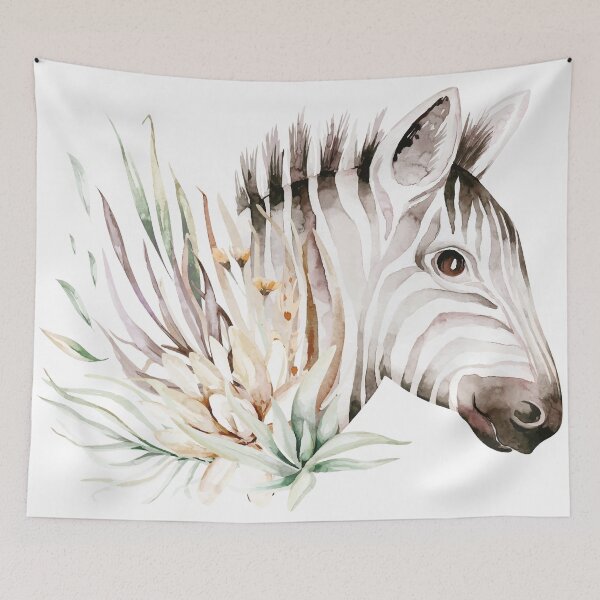 Item preview, Beautiful Zebra Head with Flowers  designed and sold by roocky.