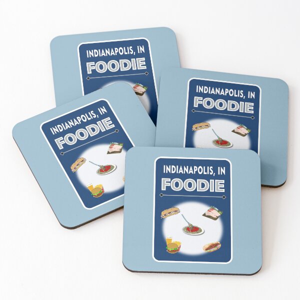 Item preview, Indianapolis, Indiana - Foodie - Dark Blue Background designed and sold by ThisNThatImages.