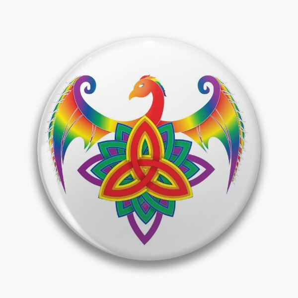 Item preview, Phoenix Triquetra, Traditional Pride colors designed and sold by AroAceAunt.