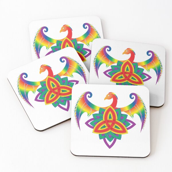 Item preview, Phoenix Triquetra, Traditional Pride colors designed and sold by AroAceAunt.