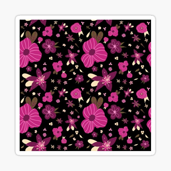 Garden of Fuschias Seamless Pattern Sticker