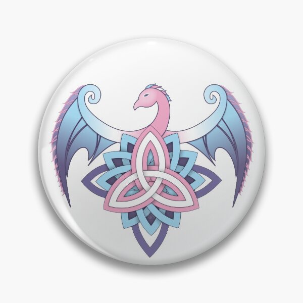 Item preview, Phoenix Triquetra, Transgender Pride colors designed and sold by AroAceAunt.
