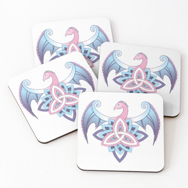 Item preview, Phoenix Triquetra, Transgender Pride colors designed and sold by AroAceAunt.