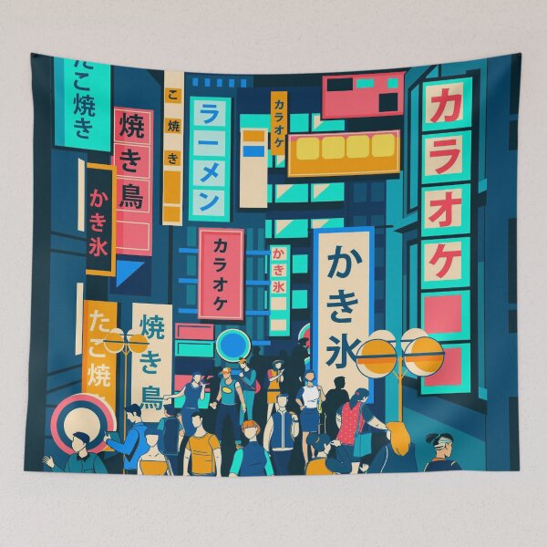 Item preview, People Standing Modern Japanese Street designed and sold by Peekonet.