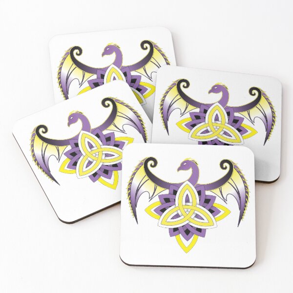 Item preview, Phoenix Triquetra, Non-Binary Pride colors designed and sold by AroAceAunt.