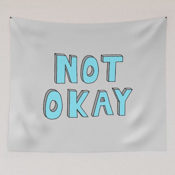 Item preview, Not Okay - Blue designed and sold by TheeForestFox Shop.