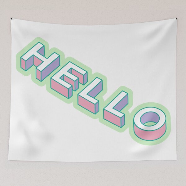 Item preview, HELLO' three-dimensional word illustration. 3D word. designed and sold by Tuesday-Project.