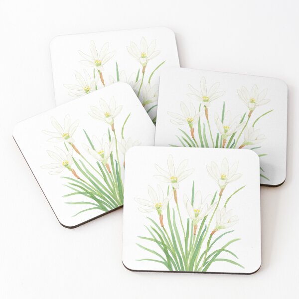 Item preview, hand painted white rain lily watercolor flowers designed and sold by ColorandColor.