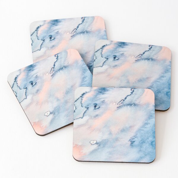 Item preview, Watercolor wash Mixture of Blue and pink flow designed and sold by Gainor Andrews.