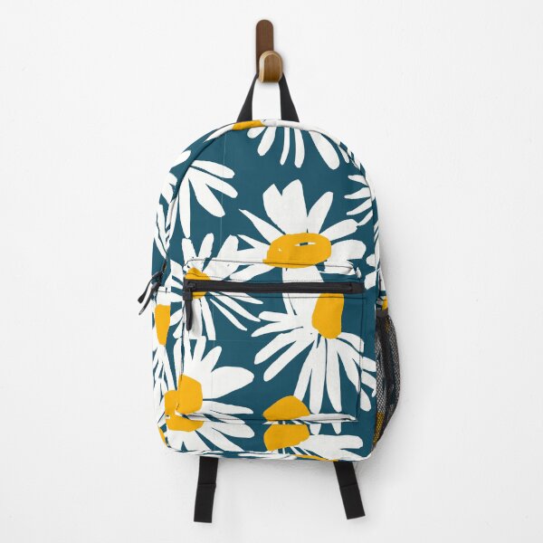 Item preview, Yellow daisies on muted blue background designed and sold by Alli Well.