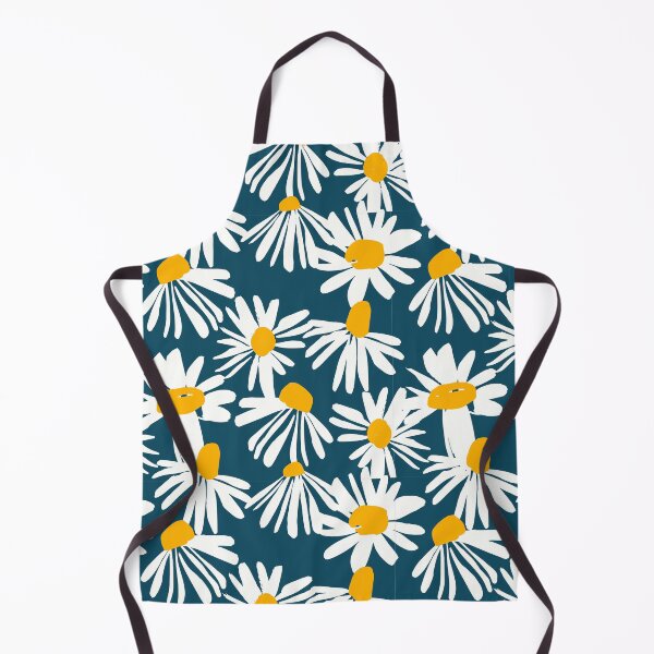 Item preview, Yellow daisies on muted blue background designed and sold by Alli Well.