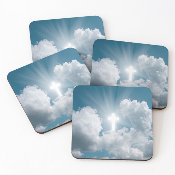 Item preview, White shiny cross on clouds/sky designed and sold by Cyber-Spider.