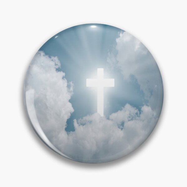 Item preview, White shiny cross on clouds/sky designed and sold by Cyber-Spider.
