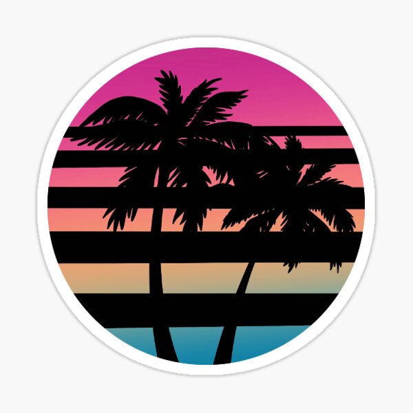 Palmier au coucher du soleil Sticker