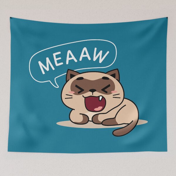 Item preview, MEAW! Meowing Yawning Cat designed and sold by Jandsgraphics.