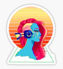 Synthwave Girl Sticker