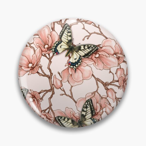 Item preview, Romantic Vintage Magnolia Butterflies Seamless Pattern designed and sold by Peekonet.