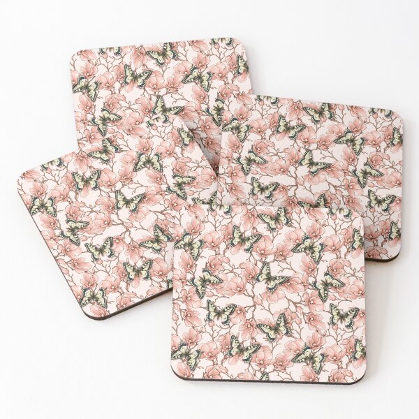 Item preview, Romantic Vintage Magnolia Butterflies Seamless Pattern designed and sold by Peekonet.