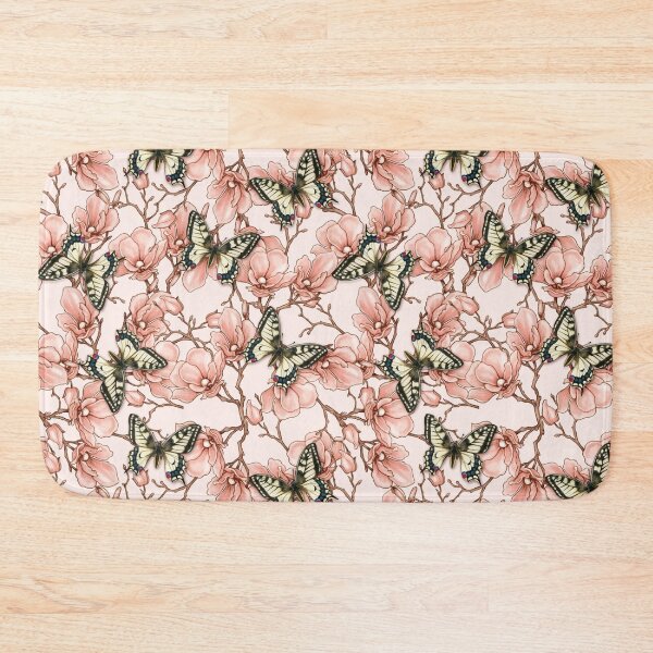 Item preview, Romantic Vintage Magnolia Butterflies Seamless Pattern designed and sold by Peekonet.