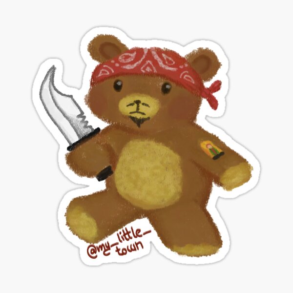"Cholo teddy bear" Sticker for Sale by mylittletown Redbubble