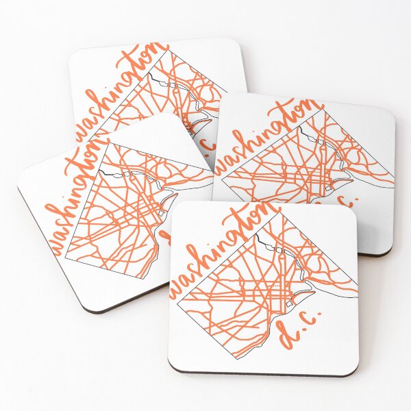 Item preview, Washington D.C. Map Orange designed and sold by emmaeveprints.