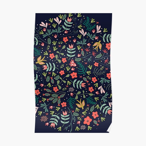 Flying Around in the Garden Poster