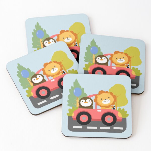 Item preview, Set Animal Character with Lion Penguin Car designed and sold by Peekonet.