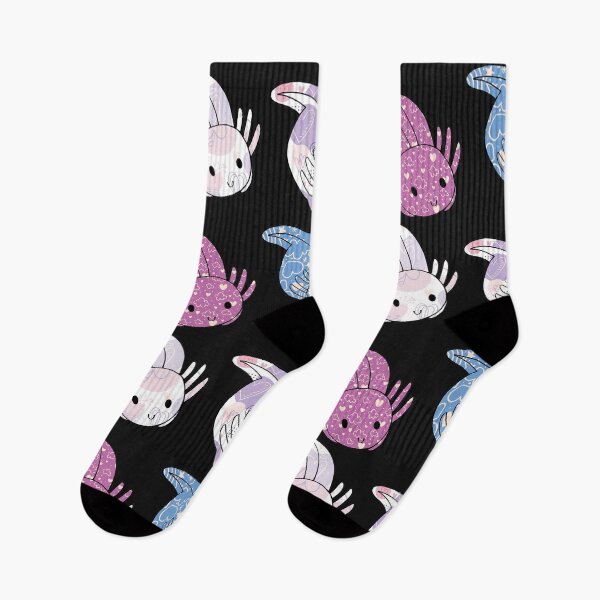 Item preview, Cute Kawaii Baby Chibi Axolotl in Blue Pink and Purple Pastel Patterns designed and sold by InkMemories.