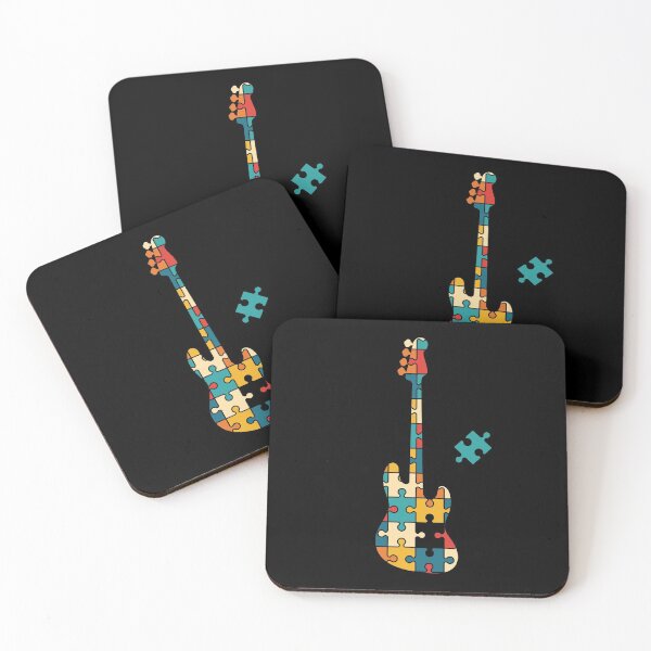 Item preview, Retro Style Puzzle Bass Guitar Silhouette designed and sold by nightsworthy.