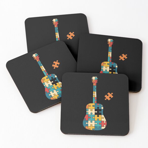 Item preview, Retro Style Puzzle Acoustic Guitar Silhouette designed and sold by nightsworthy.
