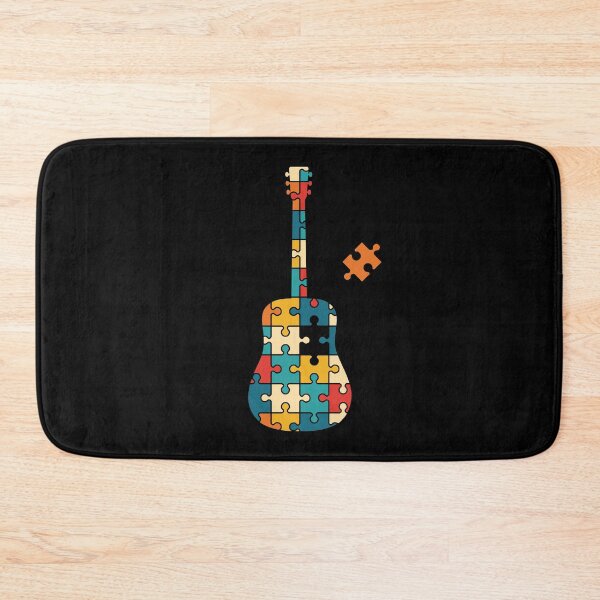 Item preview, Retro Style Puzzle Acoustic Guitar Silhouette designed and sold by nightsworthy.
