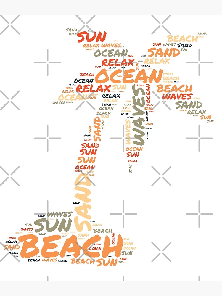 "Palm Tree Word Art" Poster by IslandTime Redbubble