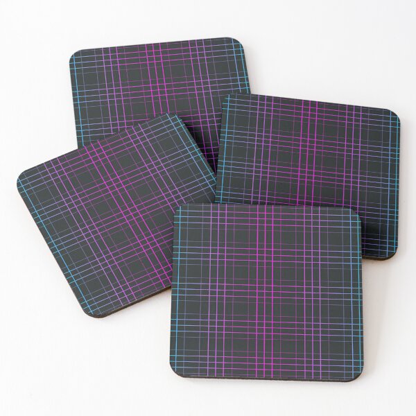 Item preview, Plaid purple black aqua pattern designed and sold by Cyber-Spider.